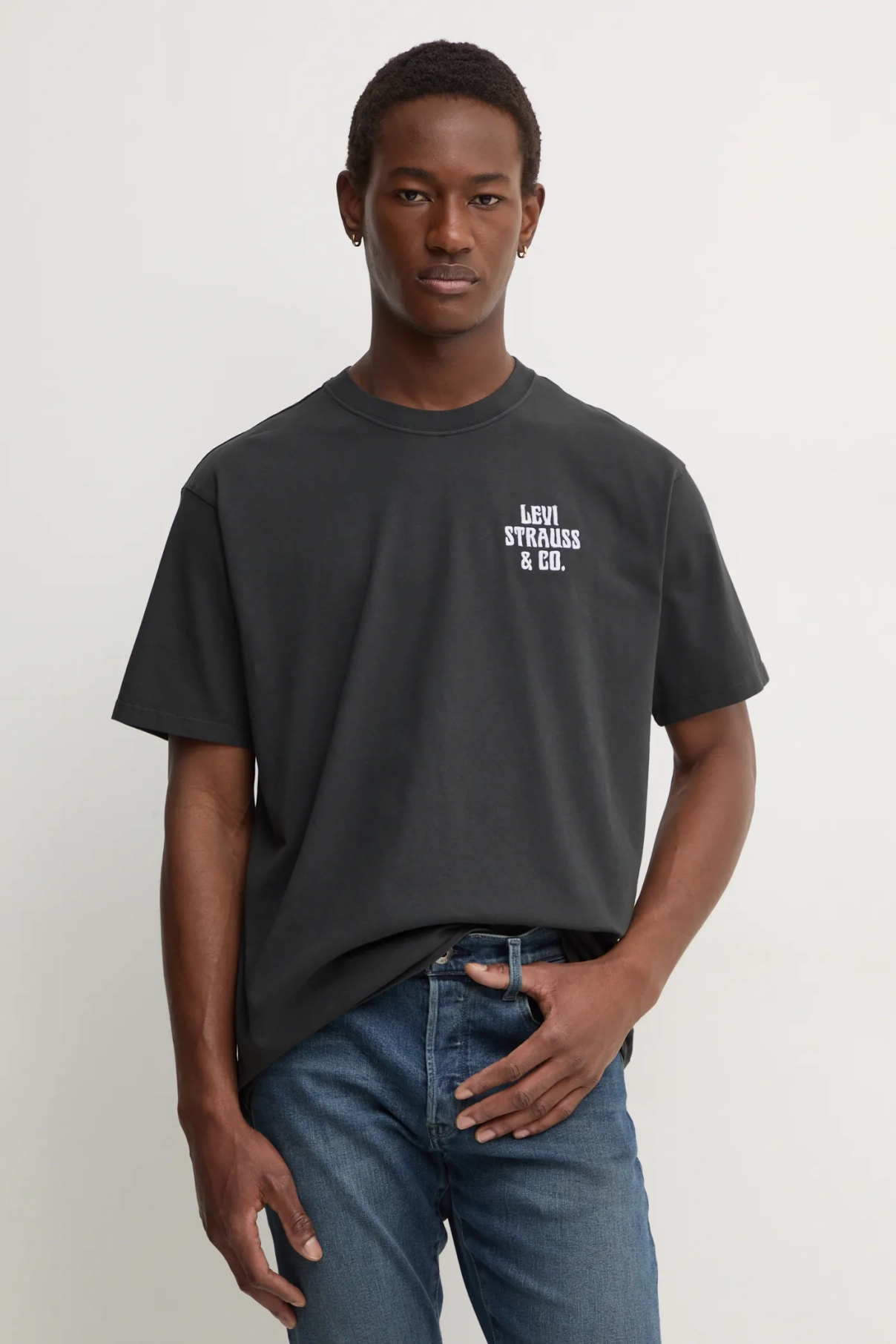 

Хлопковая футболка Levi's, серый