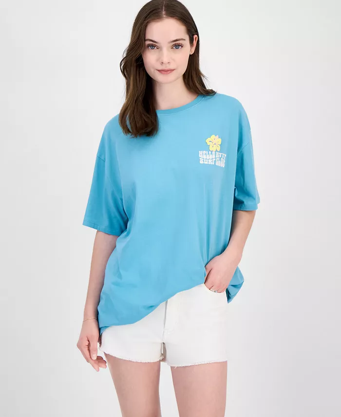 

Футболка с графическим принтом Aloha Beach Hello Kitty для подростков Grayson Threads, The Label, синий