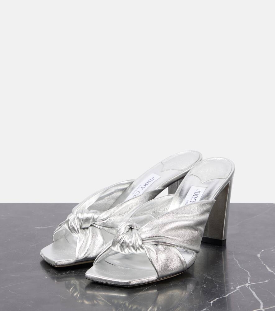 Avenue 85 мюли из металлизированной кожи Jimmy Choo, Silver — фото 4