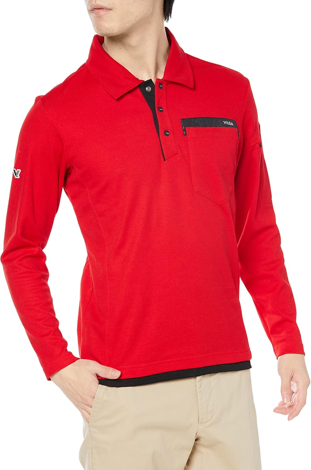 

Мужская рубашка-поло с длинным рукавом Murakami 501 Hooh, красный