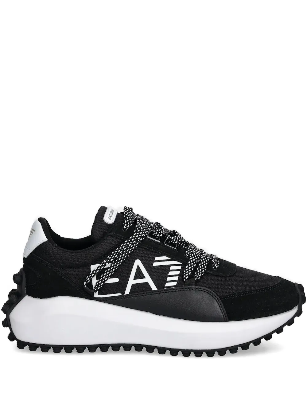 

Кроссовки со шнуровкой и заклепками Ea7 Emporio Armani, черный