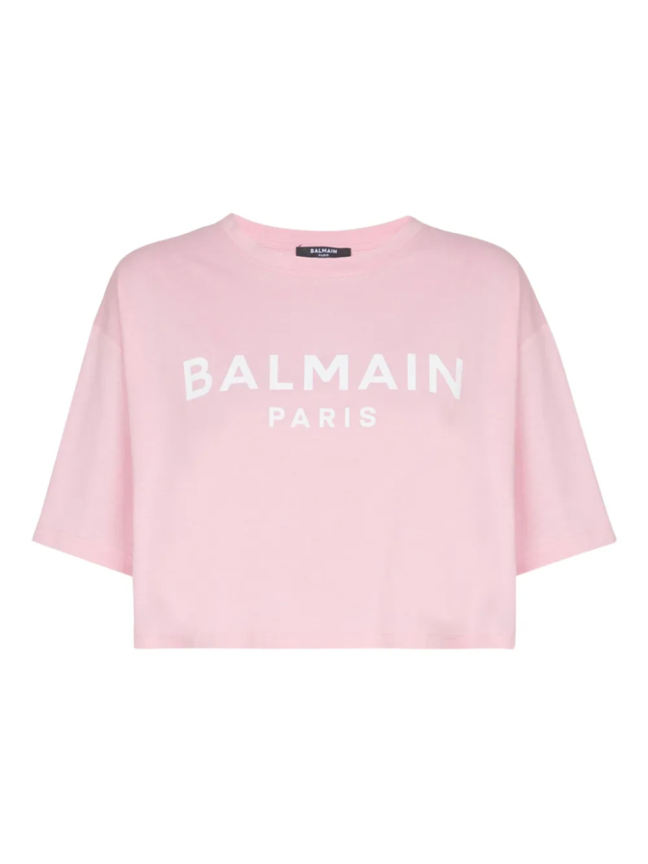 

Balmain укороченная футболка с логотипом, розовый
