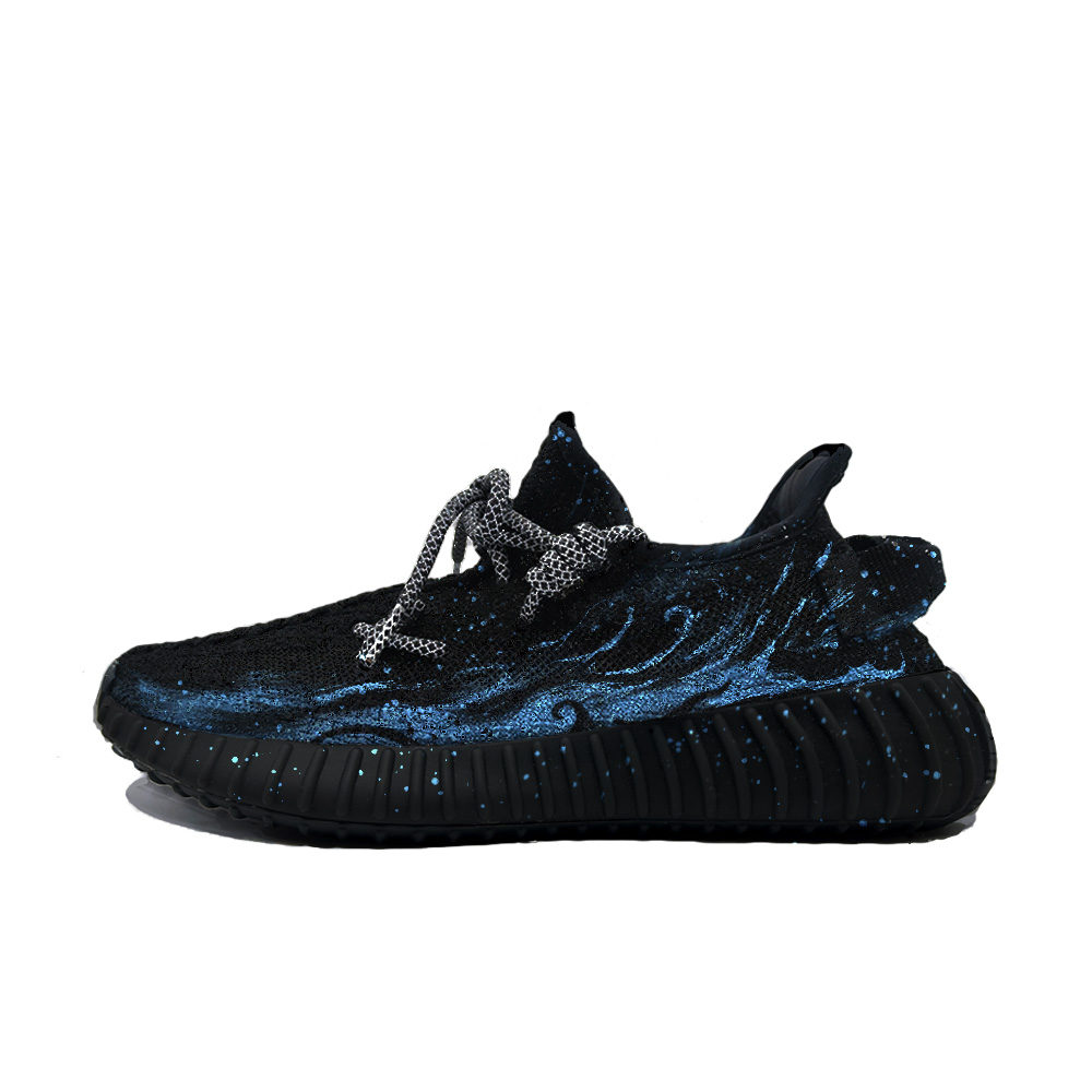 

Adidas Originals Изи Буст 350 V2 амортизирующие износостойкие низкие кеды унисекс черно-синие, цвет Black Blue