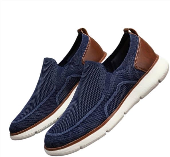 

Мужские дышащие сетчатые кроссовки без шнурков - легкие беговые кроссовки с подошвой MD для походов, активного отдыха и повседневной носки - комфорт во все сезоны Minlaidian, синий