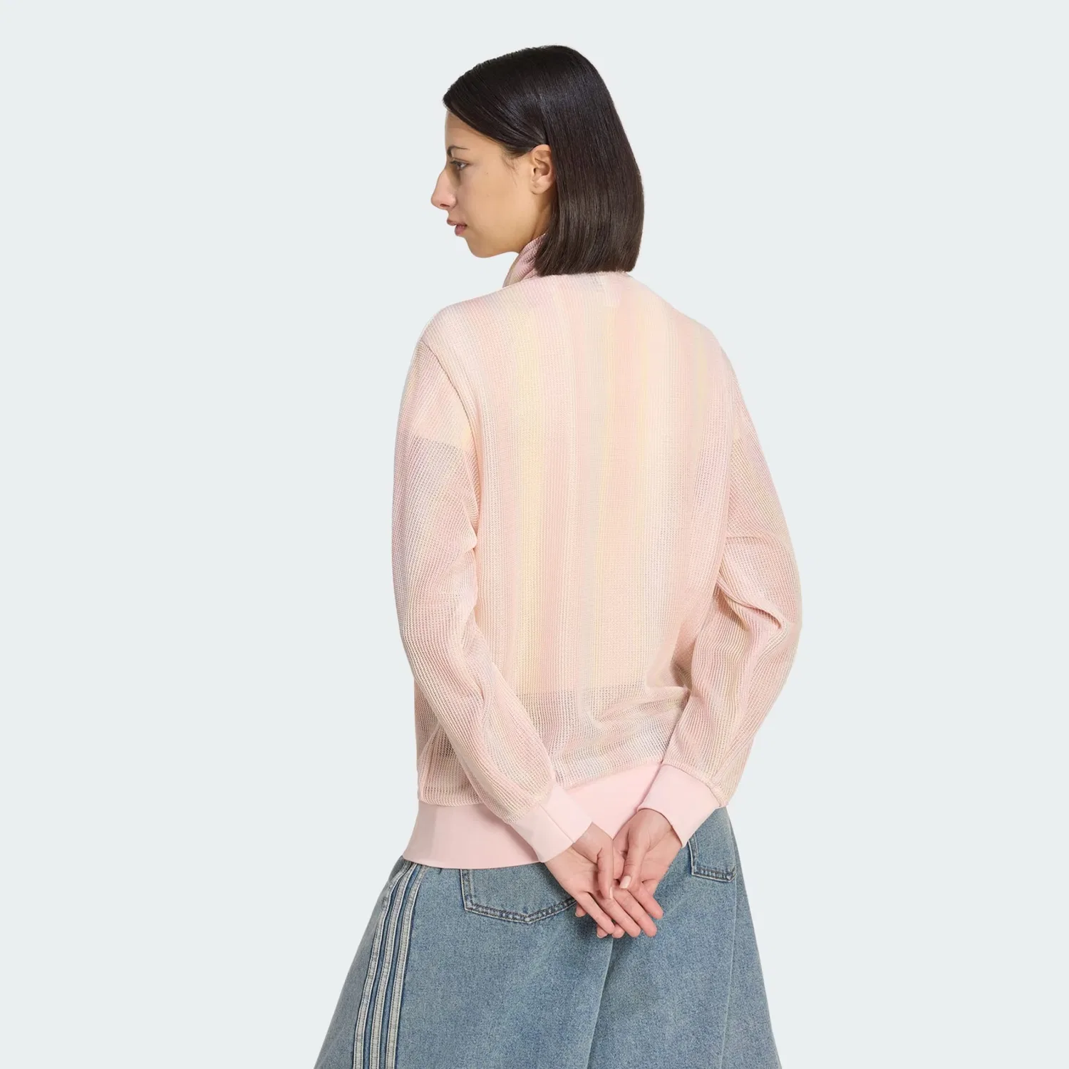 Вязаный кардиган Adidas Originals Жар-птица нежно-розового цвета — фото 3