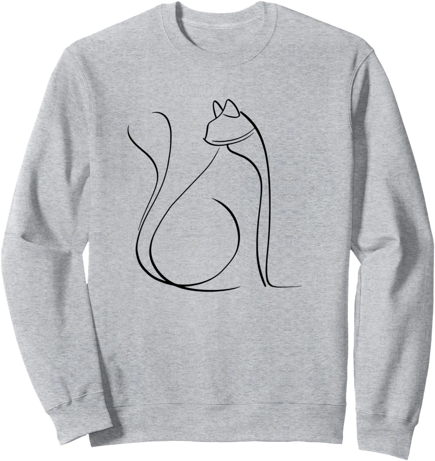 

Кот, рисунок одной линией, кошачья толстовка Funny Cat Mom T-Shirt And Gift, серый