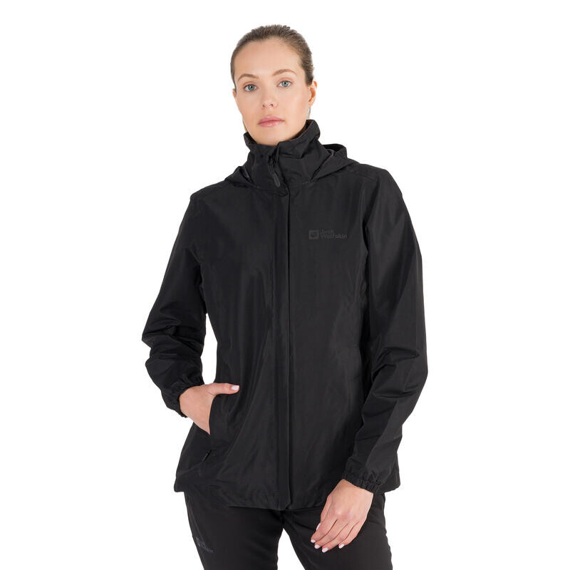 

Женский походный дождевик Jack Wolfskin, черный/серый