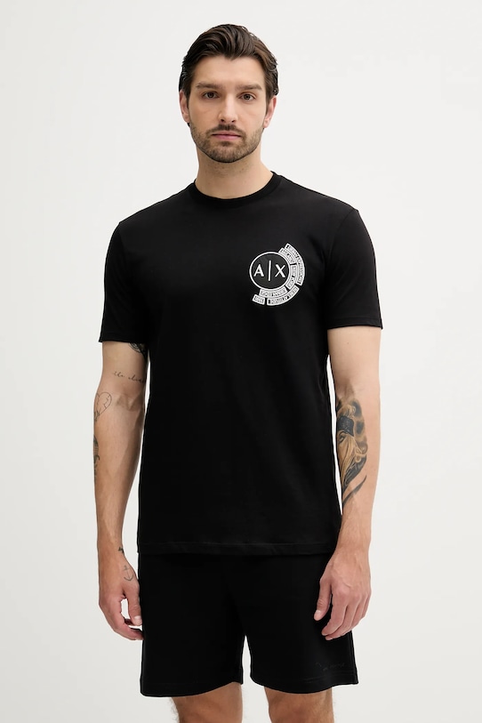 

Хлопковая футболка Armani Exchange, черный