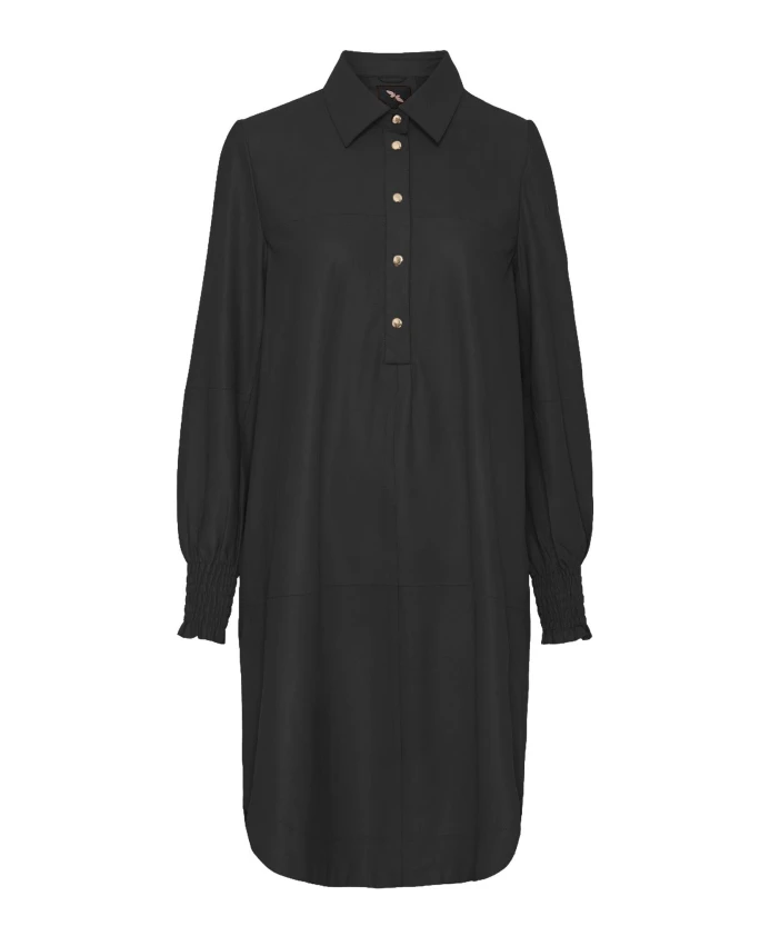 

Платье А-образного силуэта со сборками, модель skind 100159 Btfcph, черный