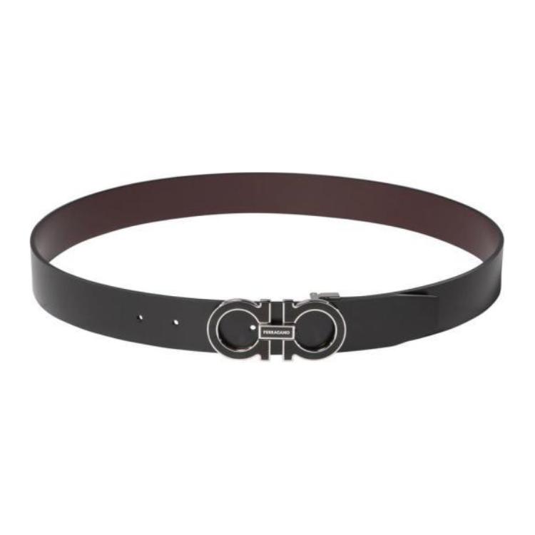 

Ferragamo Кожаный мужской ремень черный шириной 3.5 см, Black
