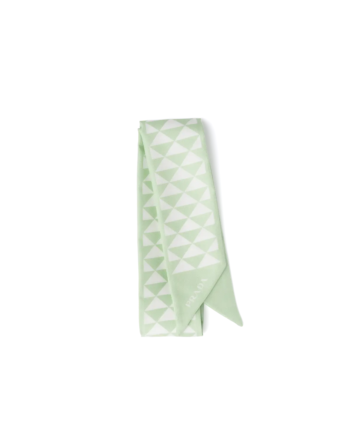 

Галстук из принтованного шелка Prada, аква/белый