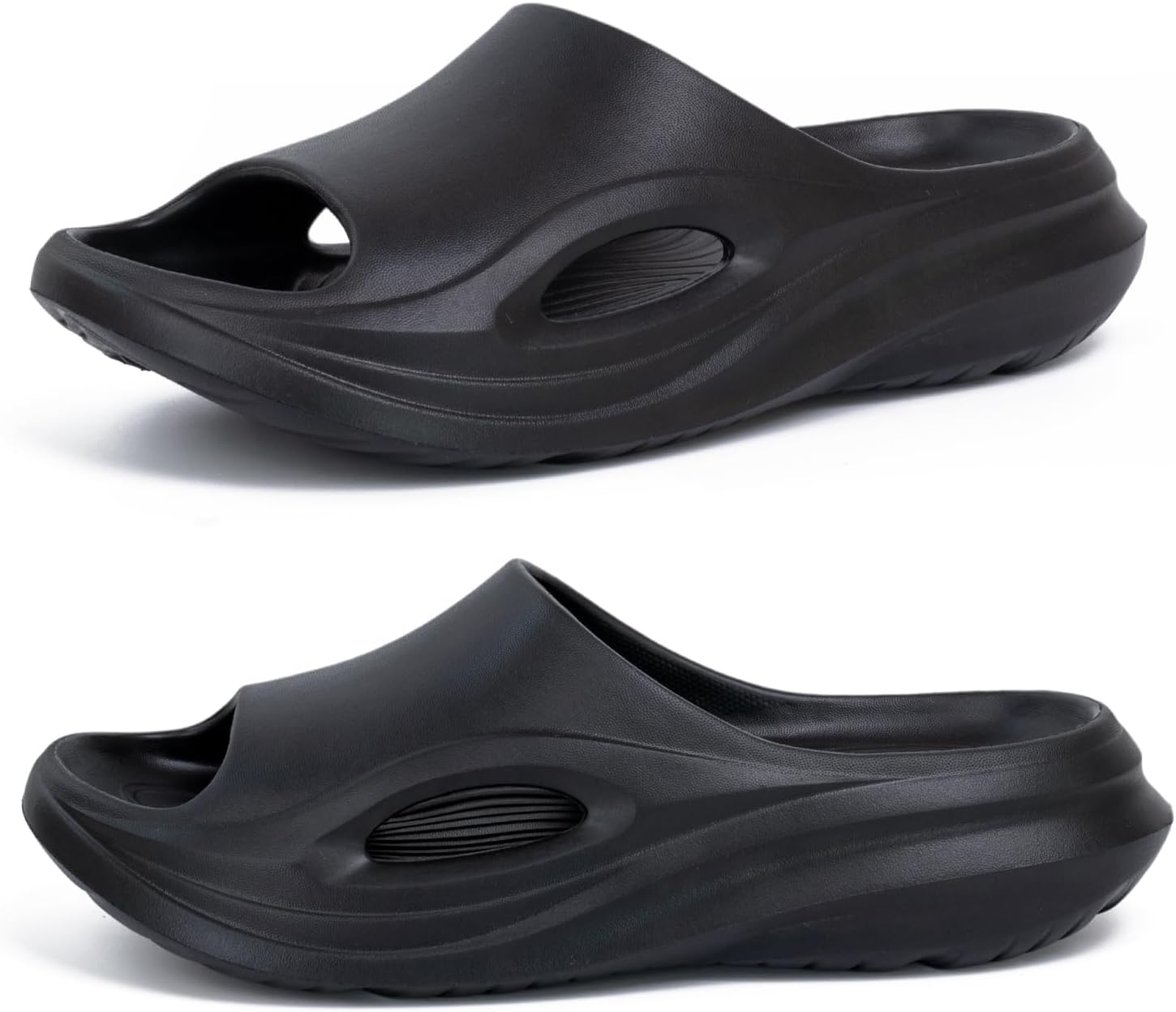 

Мужские сандалии, спортивные шлепанцы с толстой амортизацией, легкие и удобные тапочки из ЭВА с нескользящей подошвой, мягкая летняя пляжная обувь Hormauword, черный