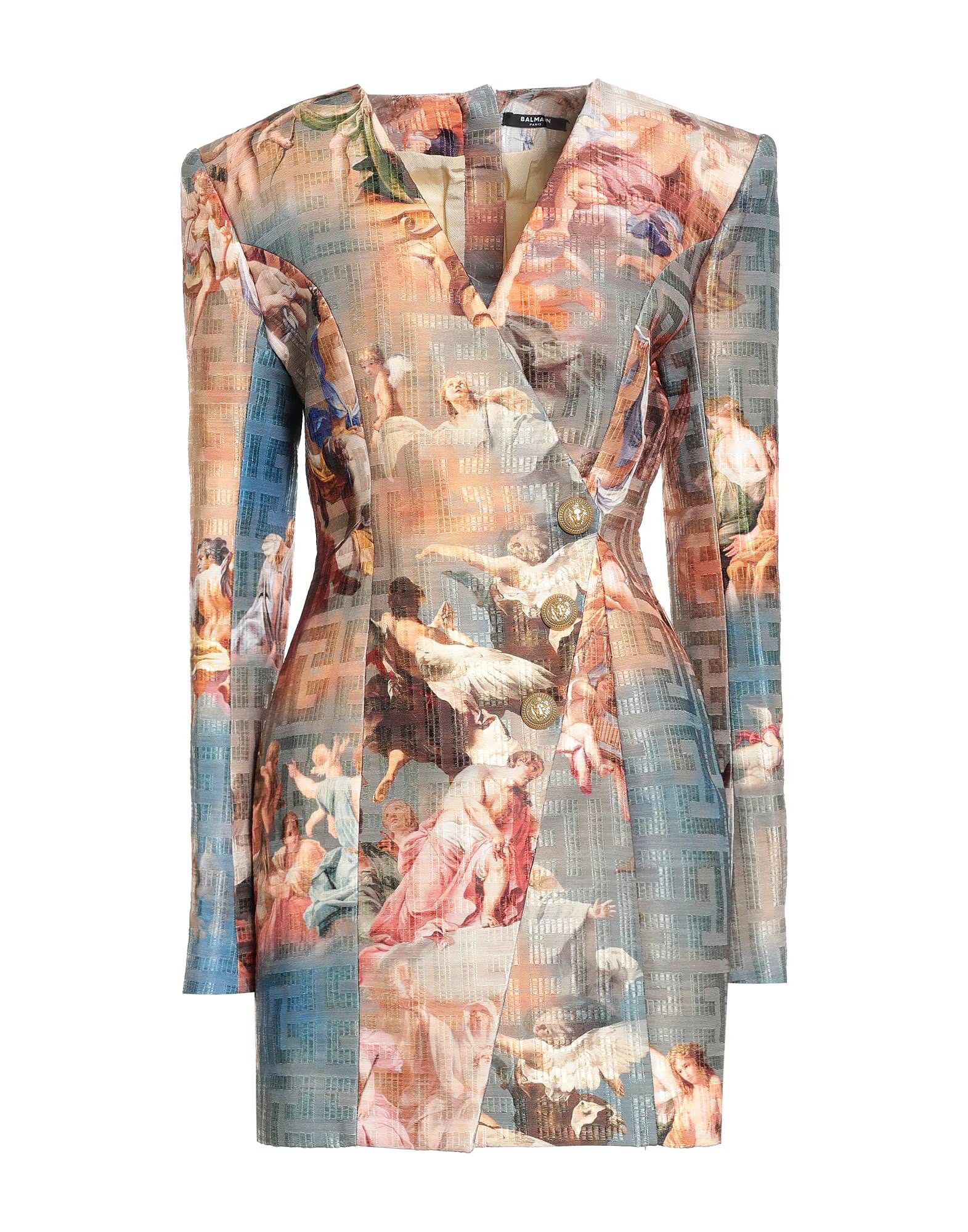 

Мини-платье Balmain, серо-зеленый