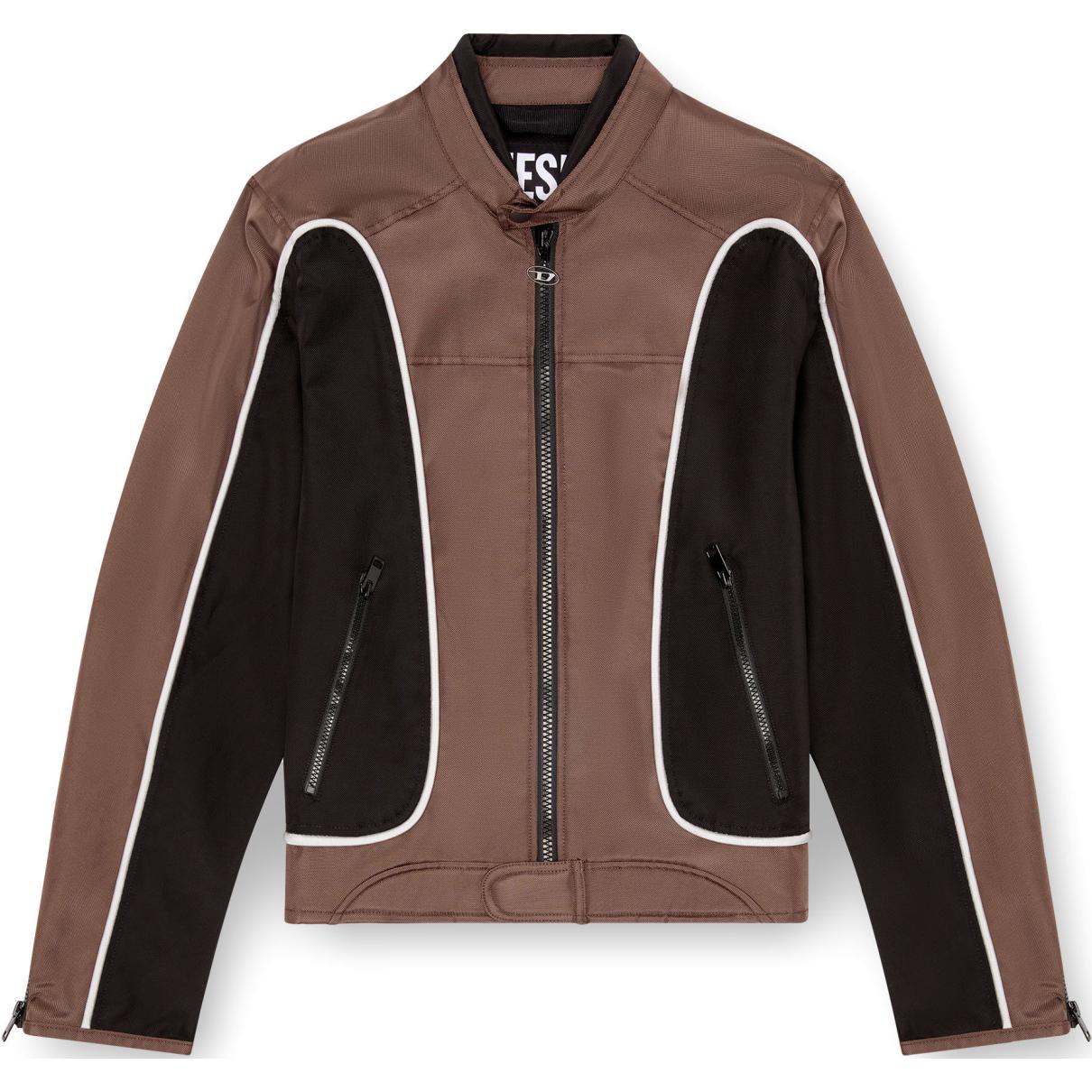 

Джи-Блинк Цветной Блок Застегивающаяся Косуха Biker DIESEL, Черный/Коричневый