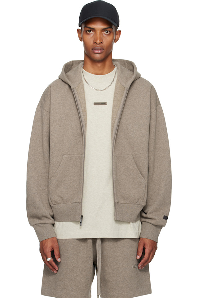 

Классическая флисовая толстовка на молнии с капюшоном Fear Of God Essentials, цвет homestead heather