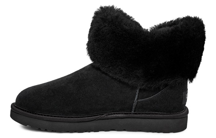 

Угги UGG Cinched Fur Mini Snow Boots Black Women's