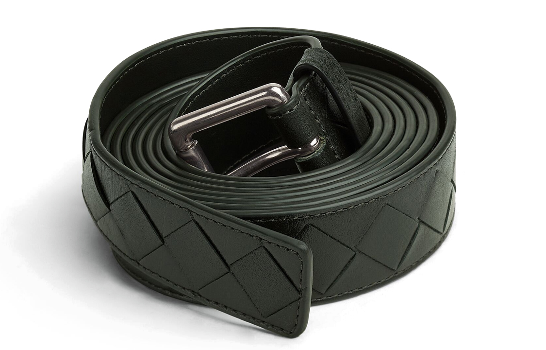 

Bottega Veneta Плетеный ремень с пряжкой, Green