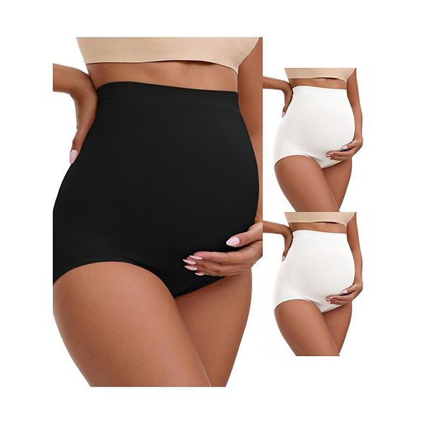 

3 пары женских высоких бесшовных трусов для беременных Inspire Chic, White Black