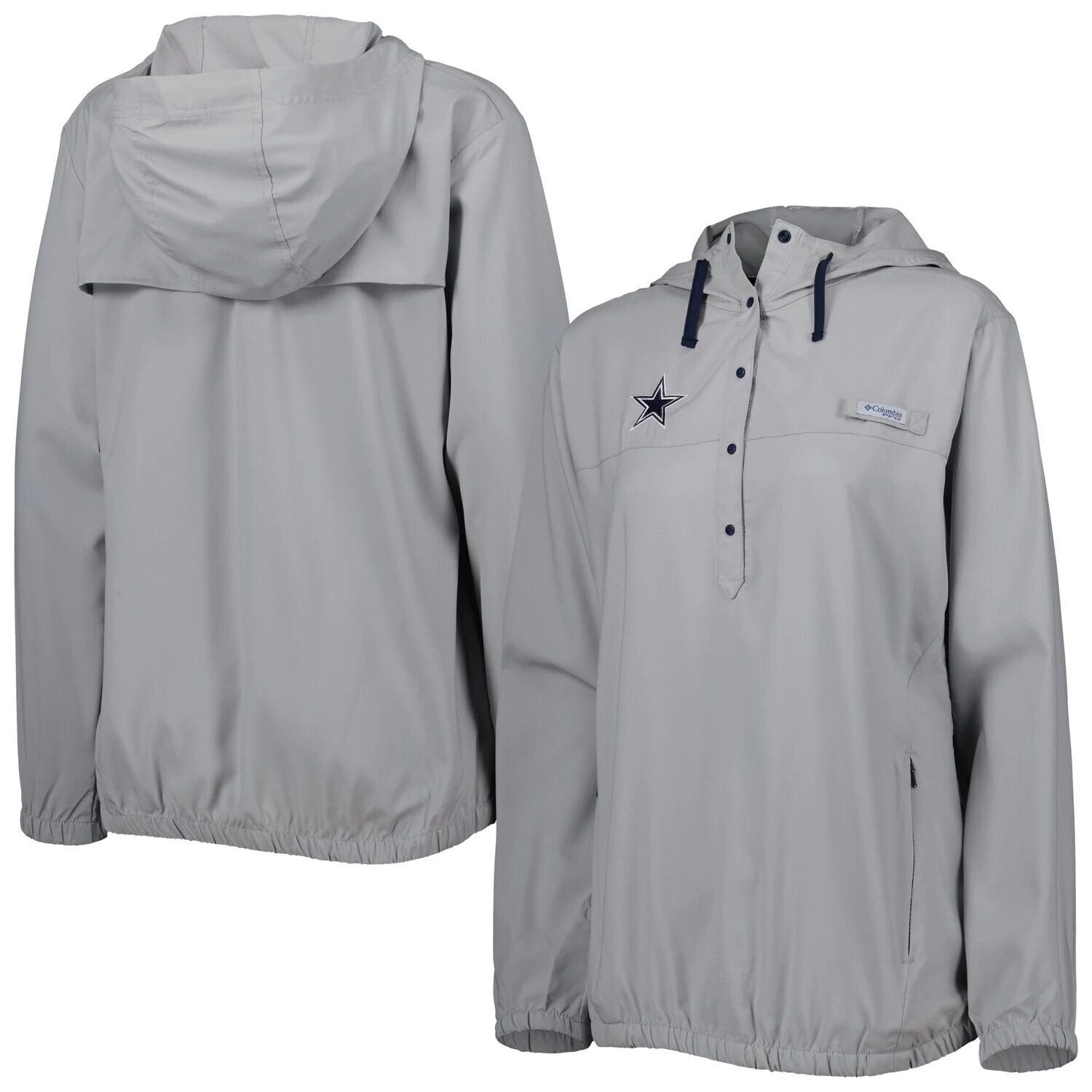

Женский пуловер с капюшоном Columbia Grey Dallas Cowboys Tamiami Omni-Shade