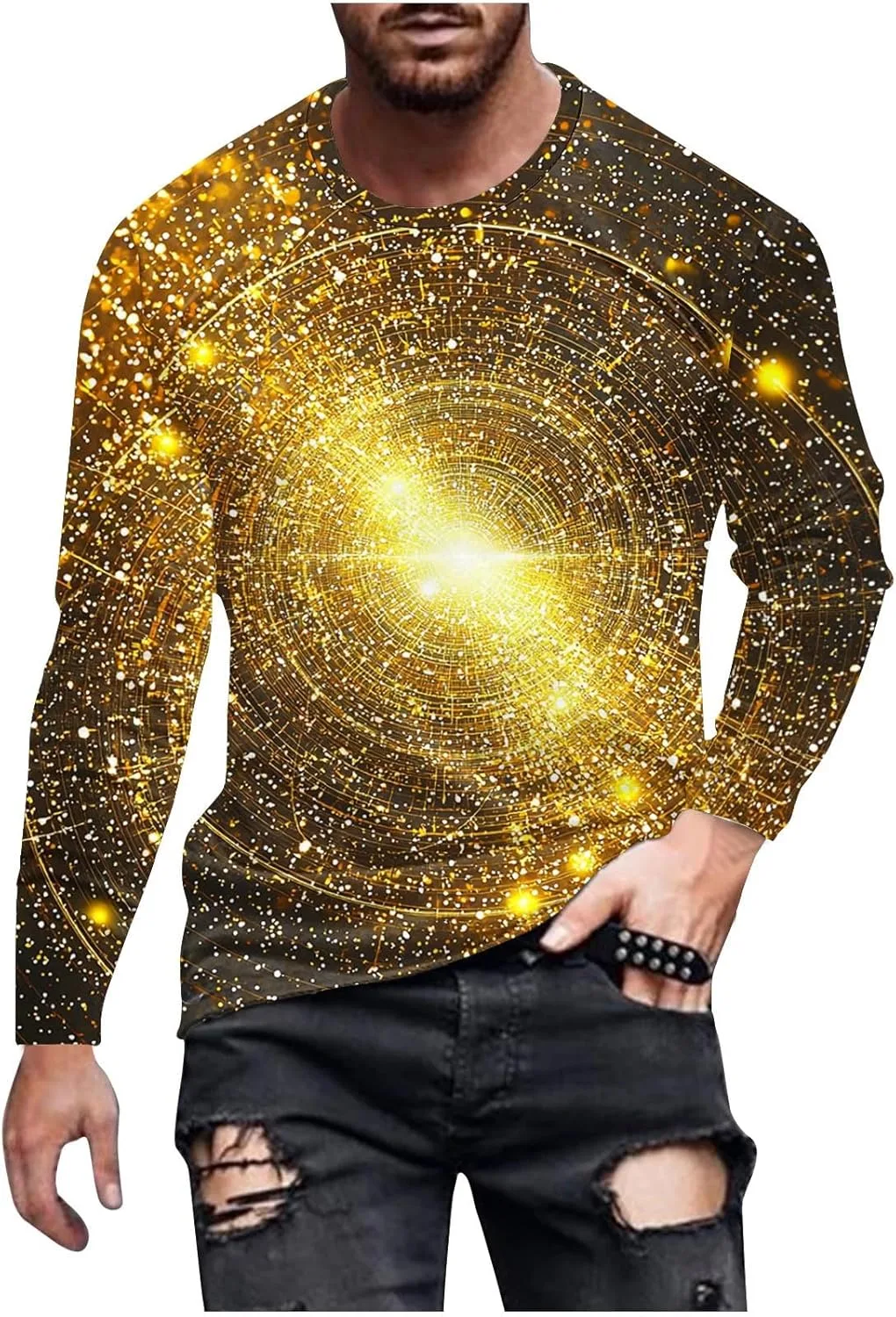 

Футболка мужская для тренировок с блестящим принтом