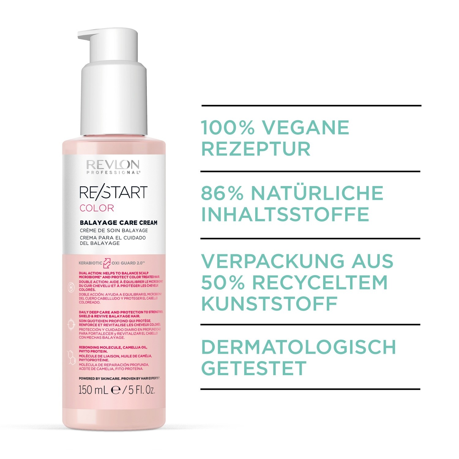 Крем для волос restart color balayage care cream vegane leave-in pflege Revlon Professional, объем 150 мл — фото 4