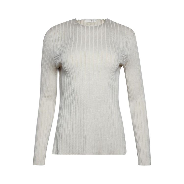 

Свитер The Row Open Back Ribbed Silk Sweater Latte, серый