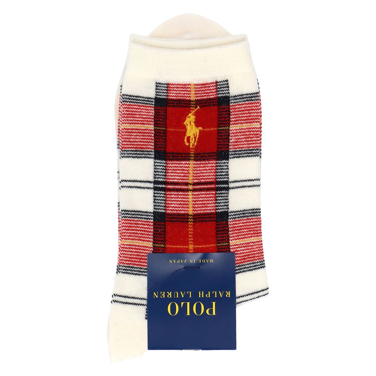 Носки из овечьей клетчатой ткани Polo Ralph Lauren, 91. Off-white