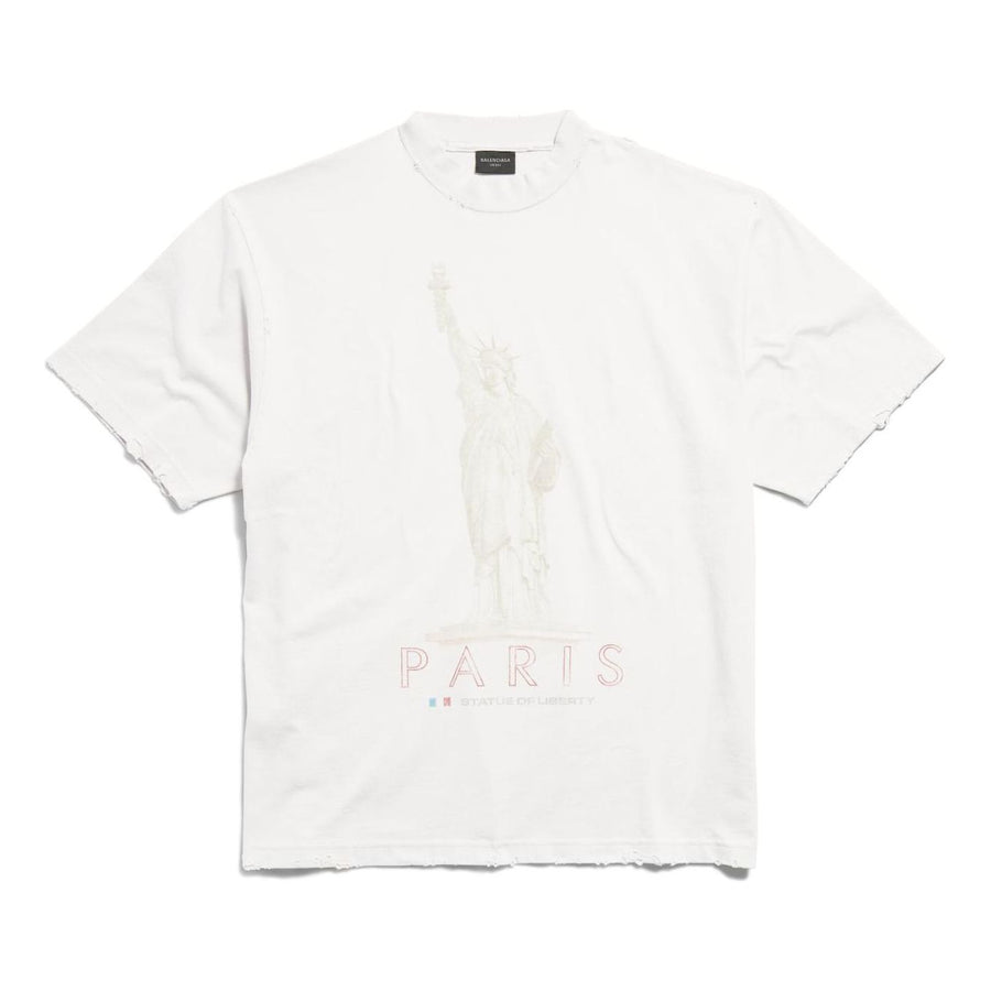 

Футболка Balenciaga Paris Liberty T-Shirt 'Off White', бежевый