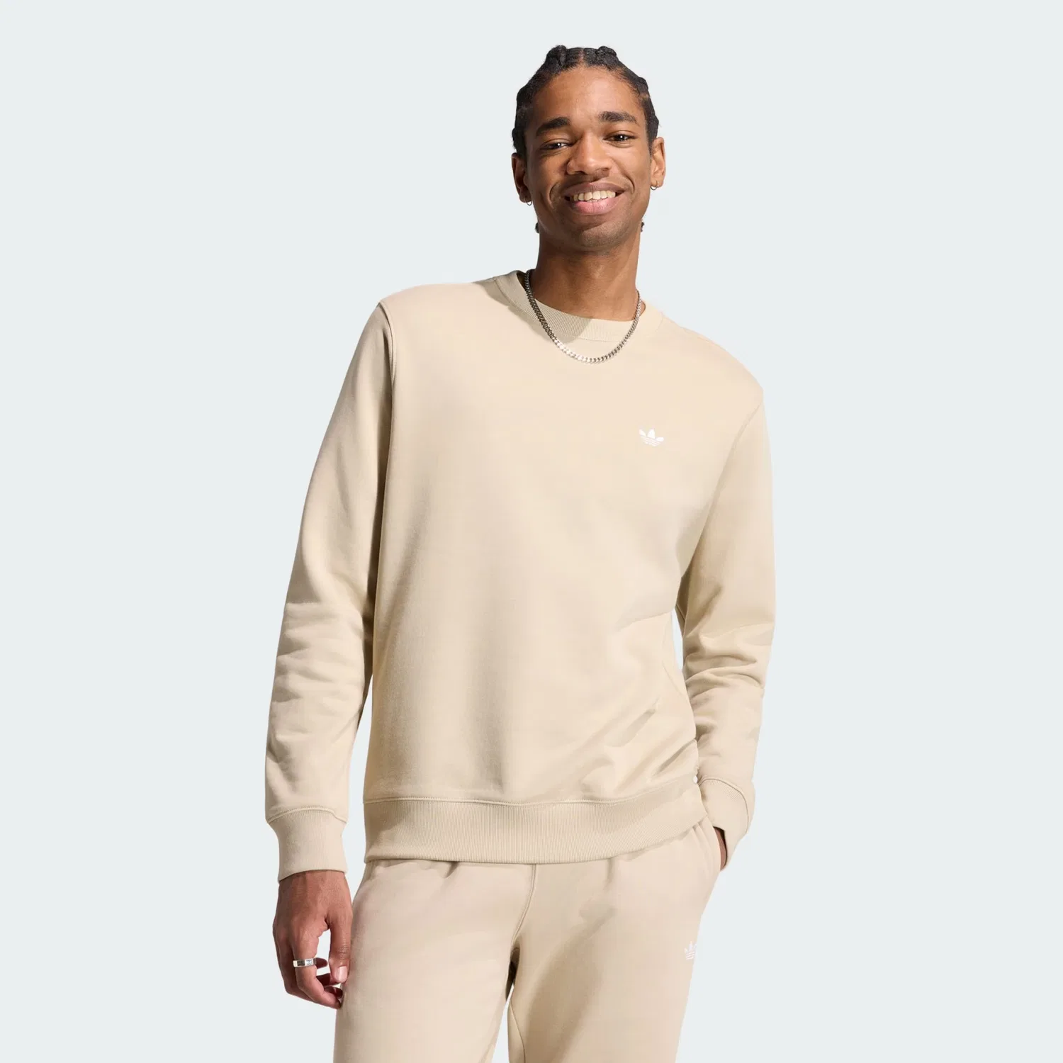 Свитшот Adidas Originals Trefoil Essentials бежевого цвета — фото 2