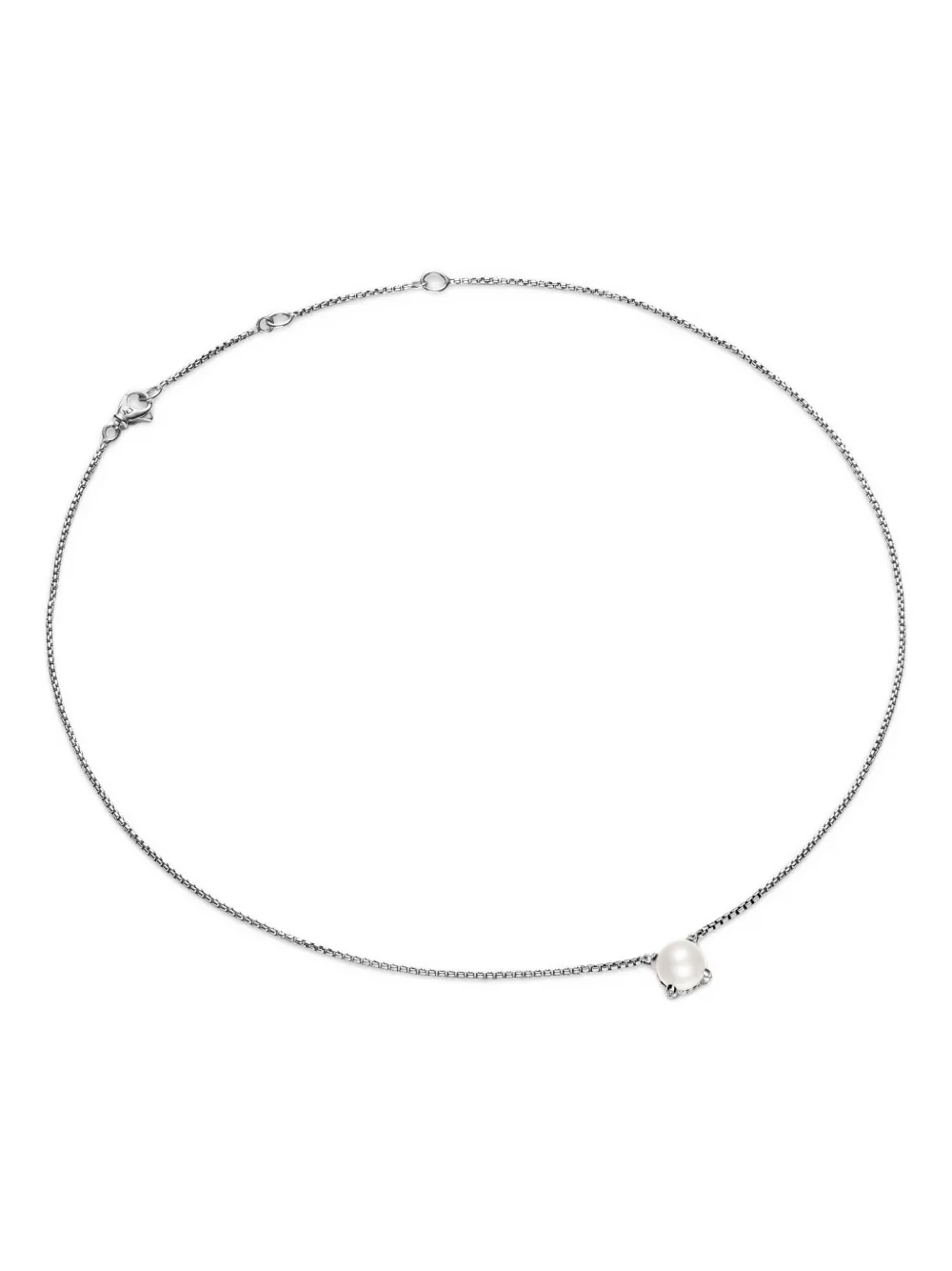 

Ожерелье из стерлингового серебра с бриллиантами и жемчугом David Yurman, серебряный