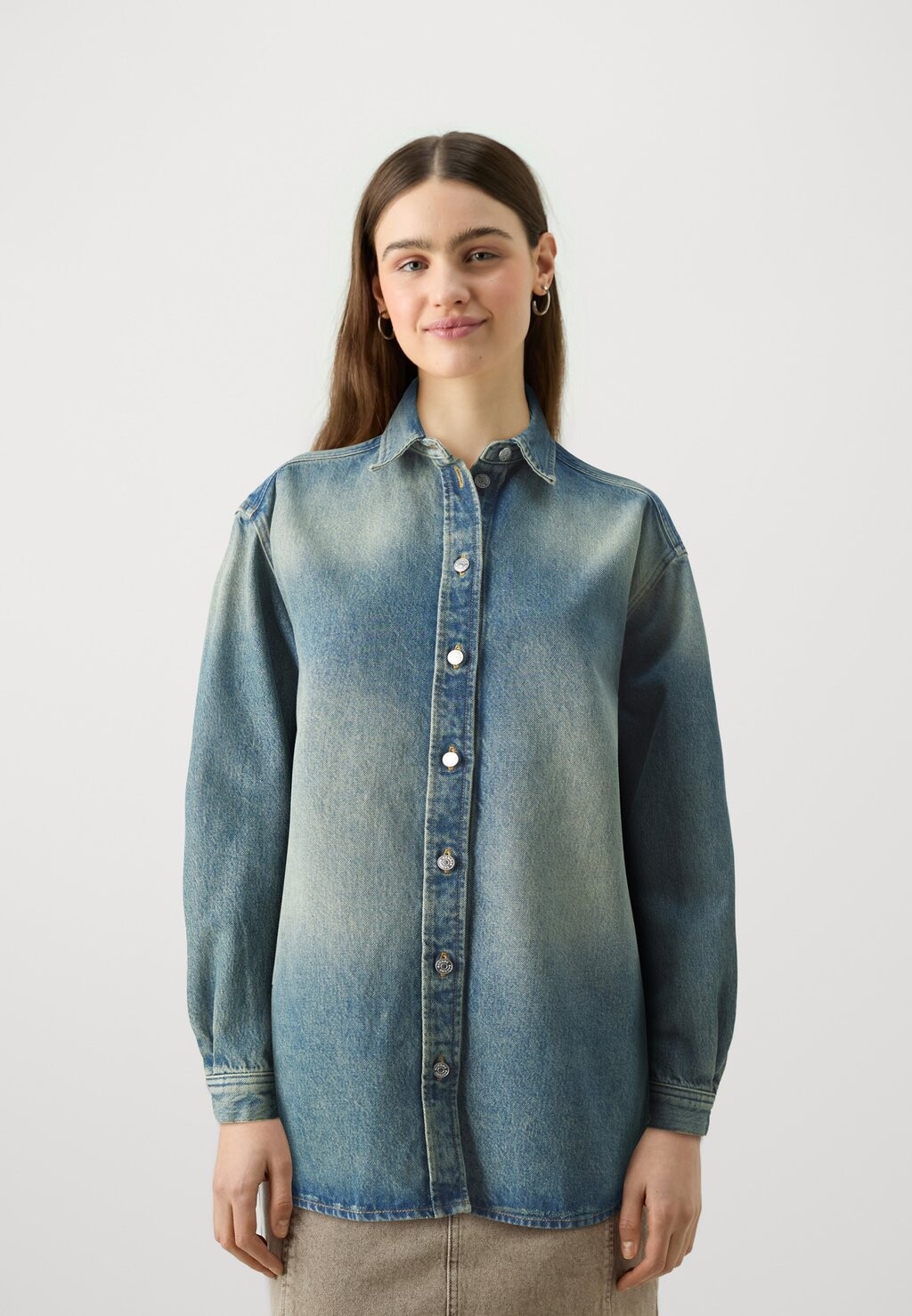 

Блузка на пуговицах SALEA Samsøe Samsøe, цвет Rinsed Denim