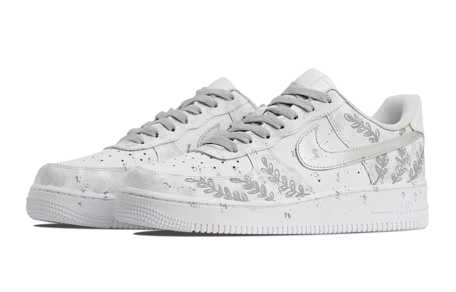 Nike Air Force 1 Lucky Olea Europaea Olive Leaf устойчивые к истиранию и скольжению низкие кроссовки для скейтбординга Unisex — фото 4