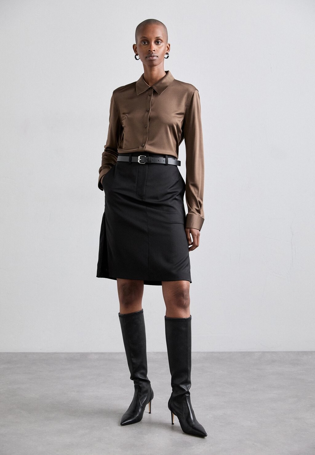 

Юбка А-силуэта CAR ZIP SKIRT Helmut Lang, черный