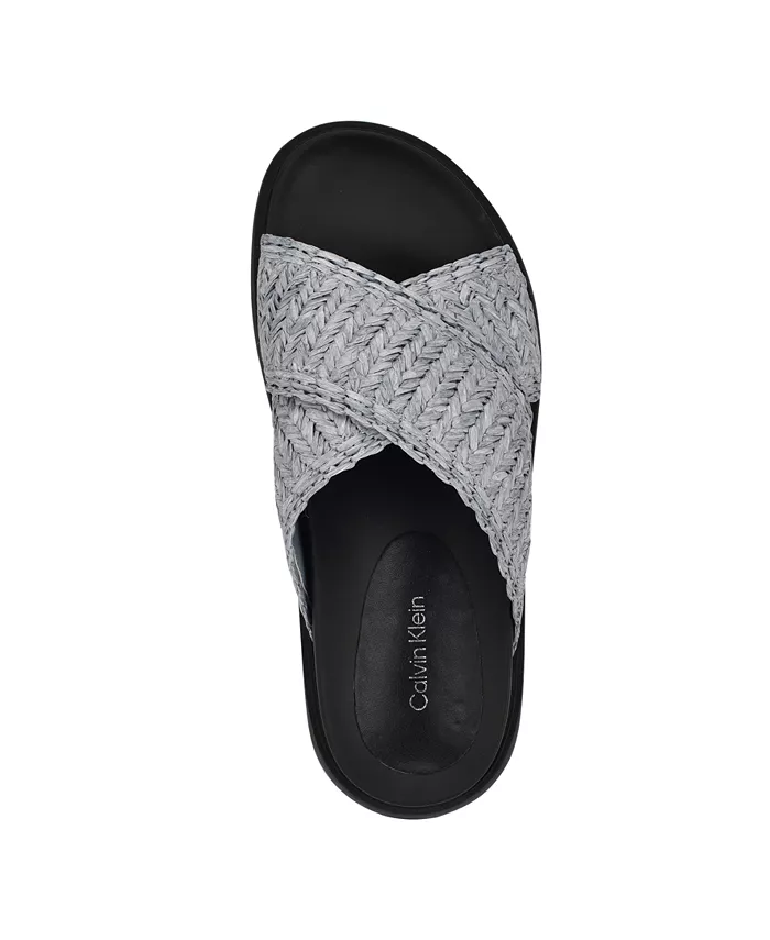 Женские сандалии Pacen Woven Crisscross на плоской подошве Calvin Klein, синий — фото 4
