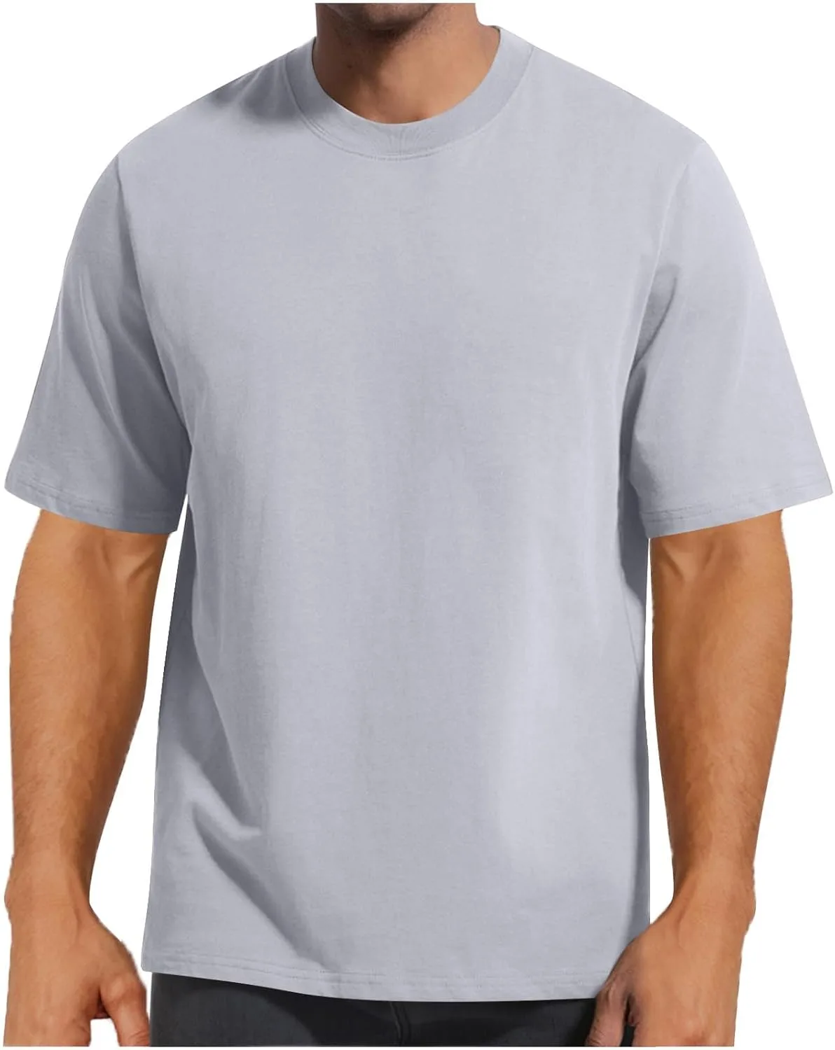 

Мужская футболка с коротким рукавом Cotton, легкая, Casual, Basic Tee, однотонная, Crewneck, Tall and Big Dovford