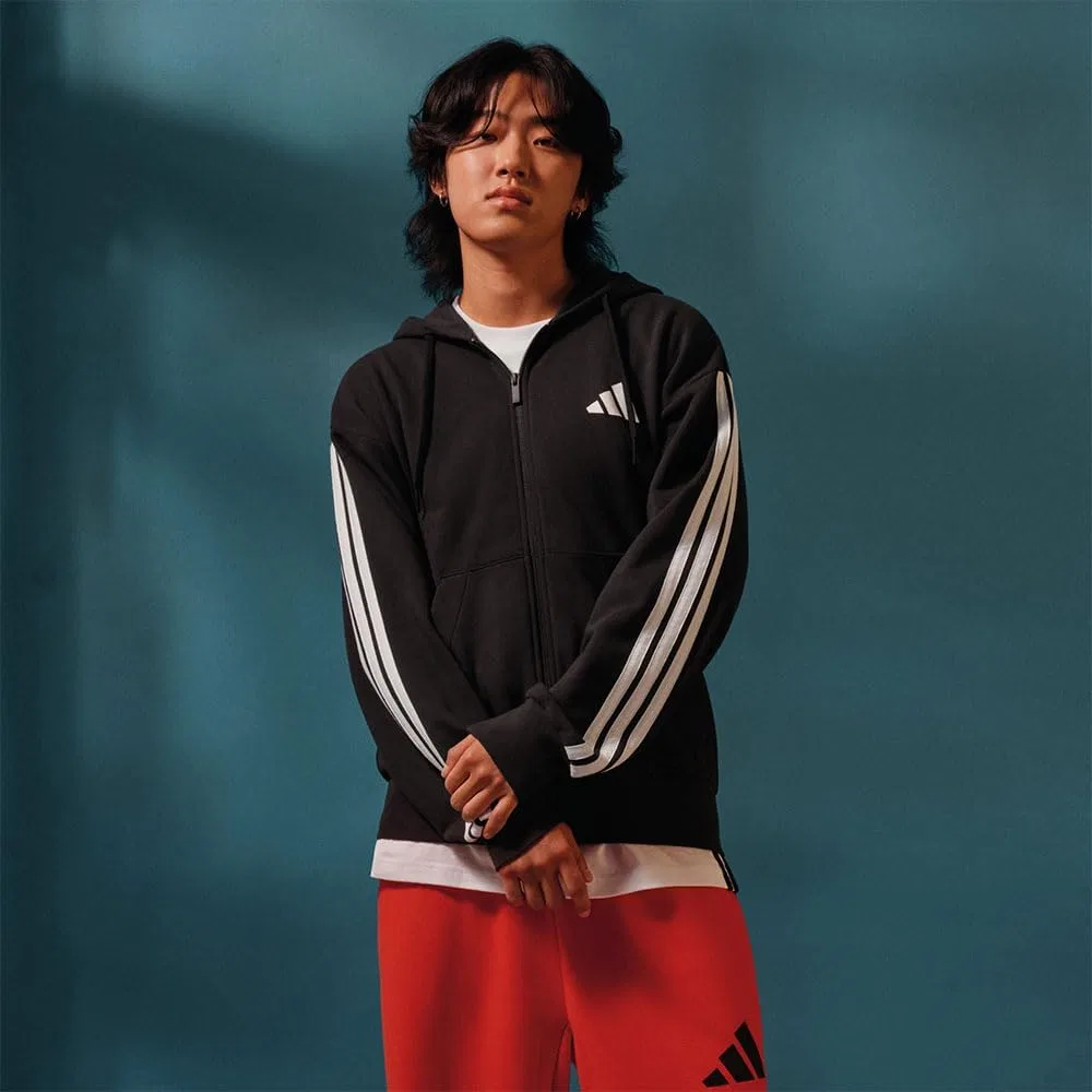 Мужская толстовка adidas Essentials с большим логотипом и французским трикотажным верхом (комплект из 1 шт.) — фото 3
