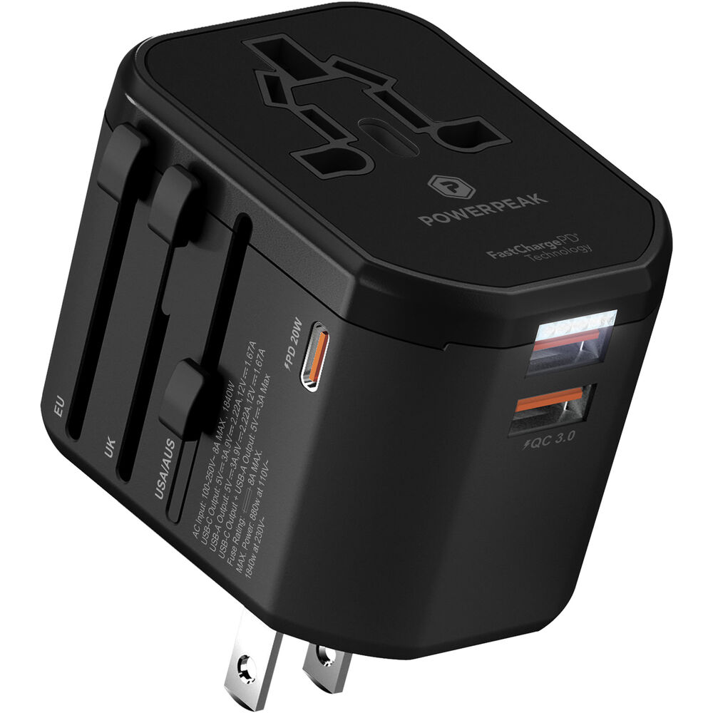 

PowerPeak Universal Power Adapter with USB-C/USB-A PP-TCINTL-A