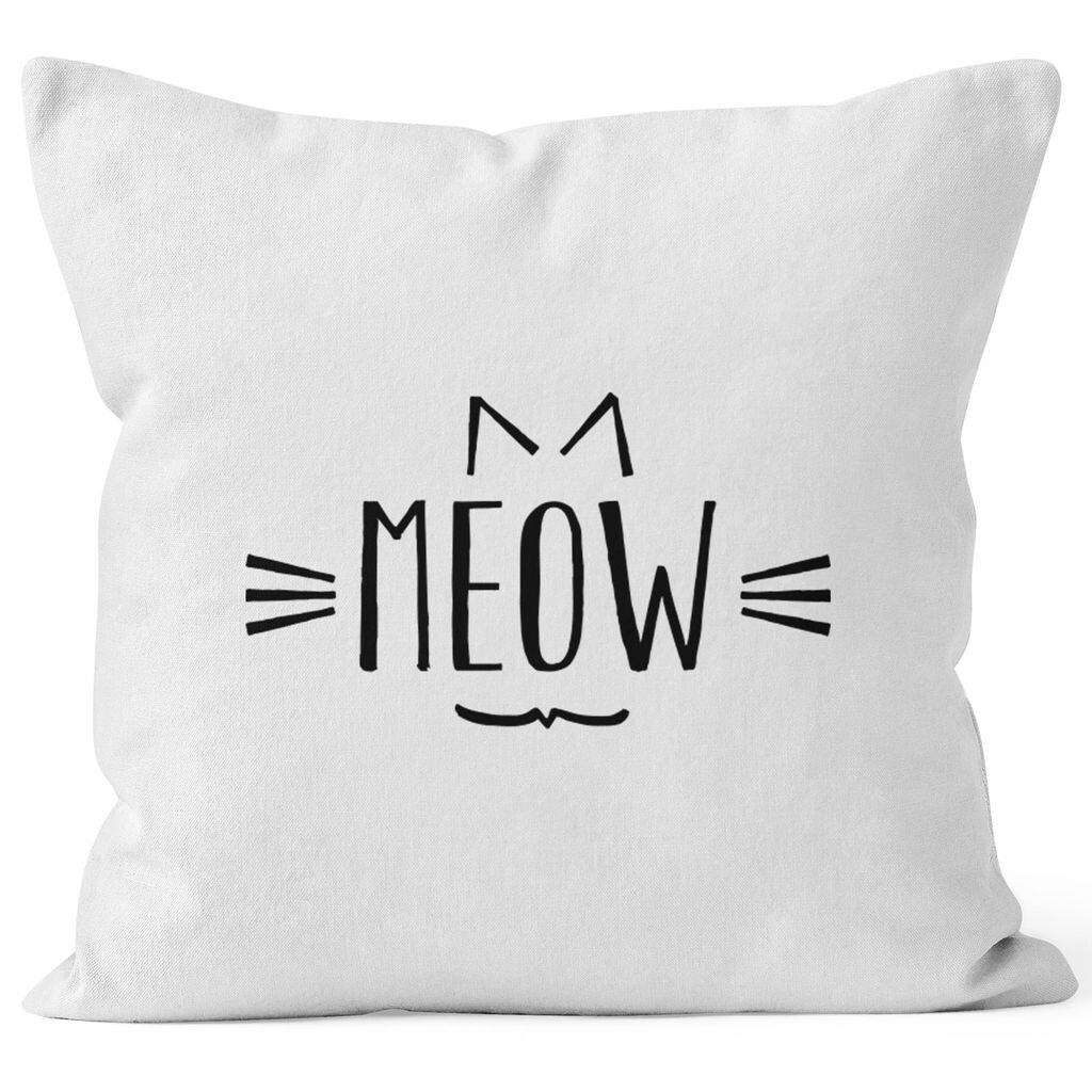 

Чехол на подушку Meow Miau cat, чехол на подушку, декоративная подушка 40x40, хлопок Moonworks, белый 40см x 40см
