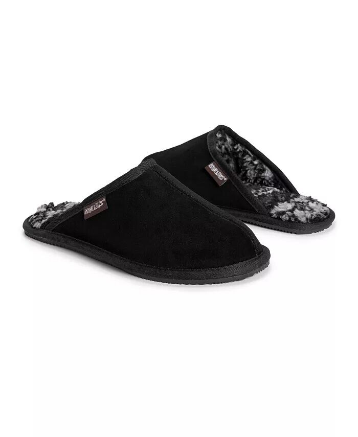 Мужские туфли Dave Printed Berber Suede Scuff, шоколадный, 11 MUK LUKS, черный — фото 2