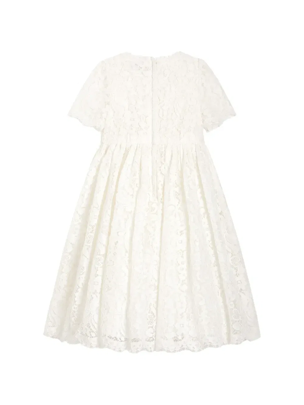 Кружевное платье на пуговицах Dolce & Gabbana Kids, белый — фото 2