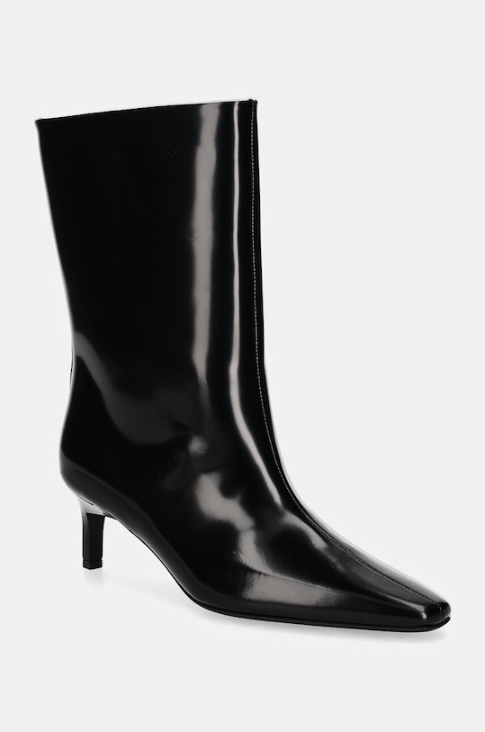 Кожаные ботинки HEEL MID BOOT 50 LTH Calvin Klein, черный