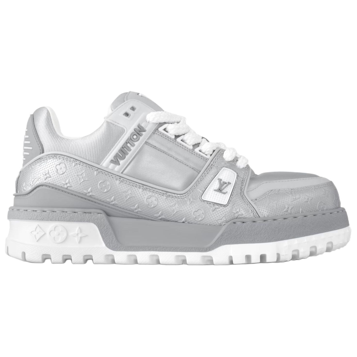 LOUIS VUITTON Тренеры Maxi Low Top для скейтборда женские серебристые — фото 2