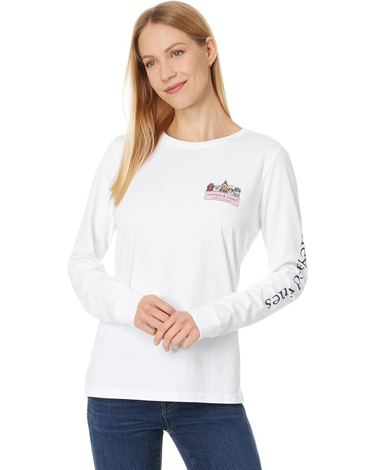 

Лонгслив Vineyard Vines Halloween Long Sleeve Tee, цвет White Cap