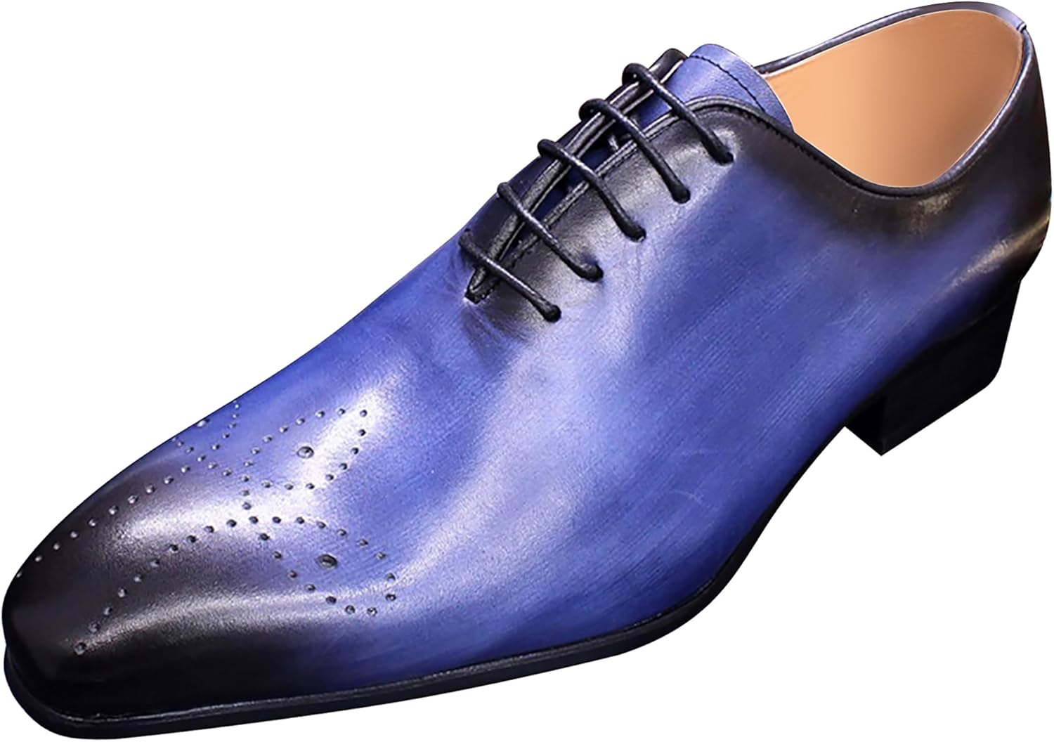 

Мужские оксфорды Santimon, официальная обувь из натуральной кожи, ручной работы, дерби, повседневные броги, оксфорды, смокинговая модная обувь для прогулок для мужчин, синий