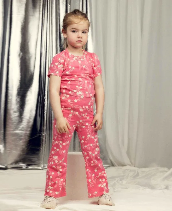 Футболка с принтом и пышными рукавами starfall Mini Rodini, Pink
