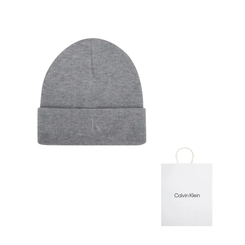 

Calvin Klein Полиэстеровая шапка унисекс, P7E-Light Gray