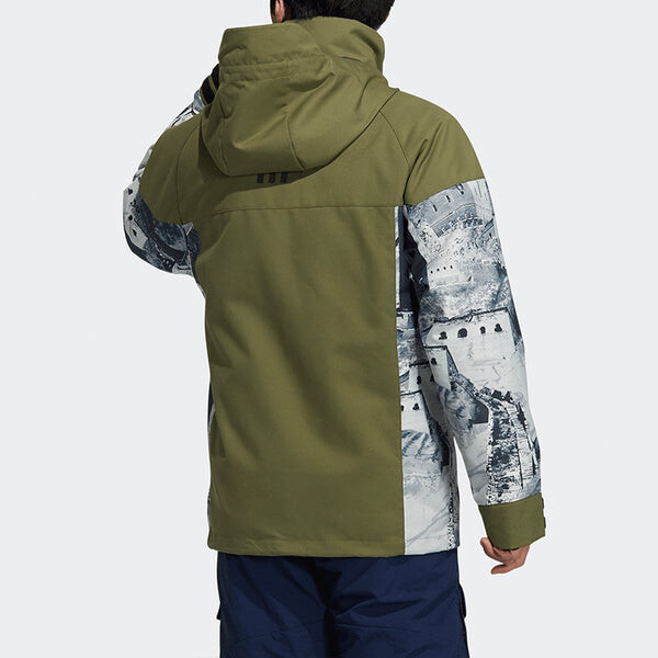 Куртка adidas Zipper Stand Collar Hooded 3 In 1 Long Sleeves Logo Jacket Dark Olive Green, мультиколор — фото 4