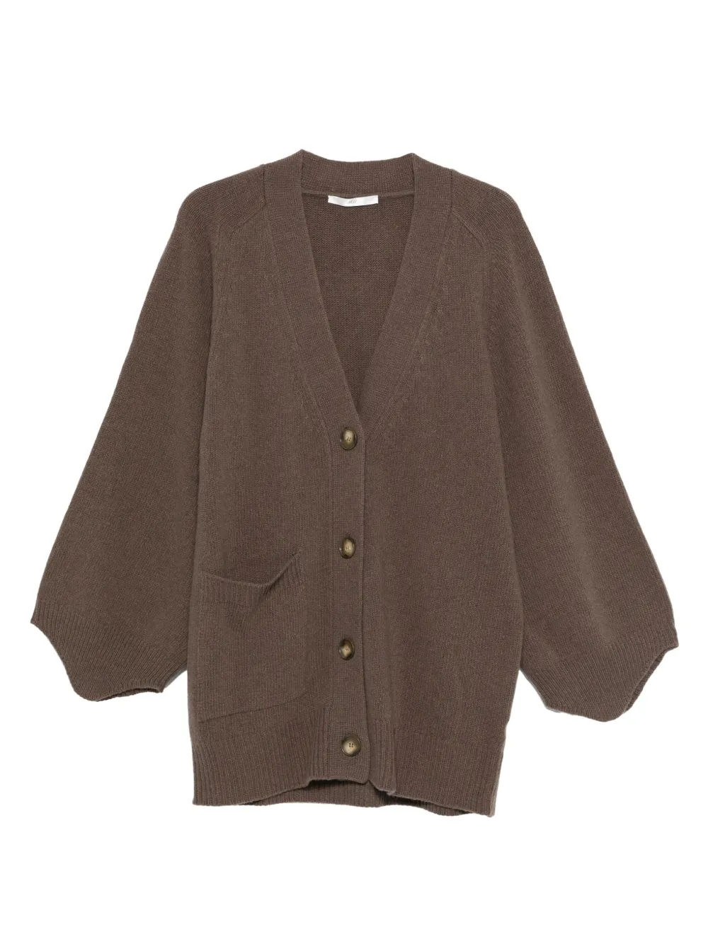 

Кардиган с накладными карманами и пуговицами 3311, коричневый