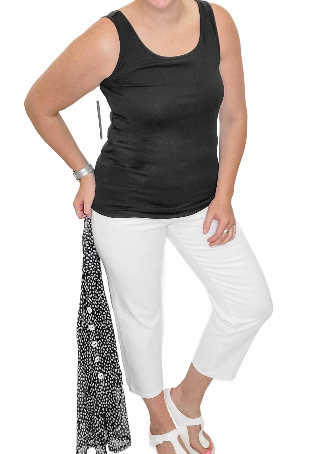 

Черная майка для слоев из хлопка и спандекса Multiples