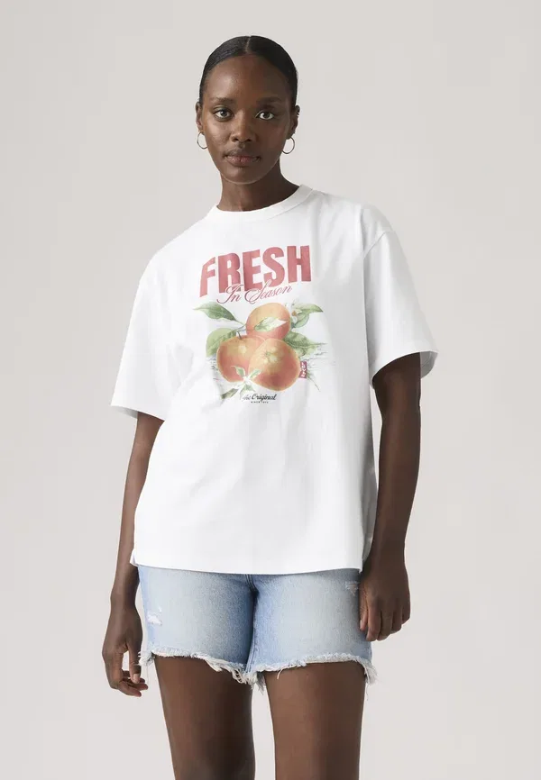 Футболка с принтом Levi'S Tabor tee, цвет ярко-белый — фото 2